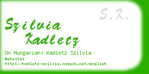 szilvia kadletz business card